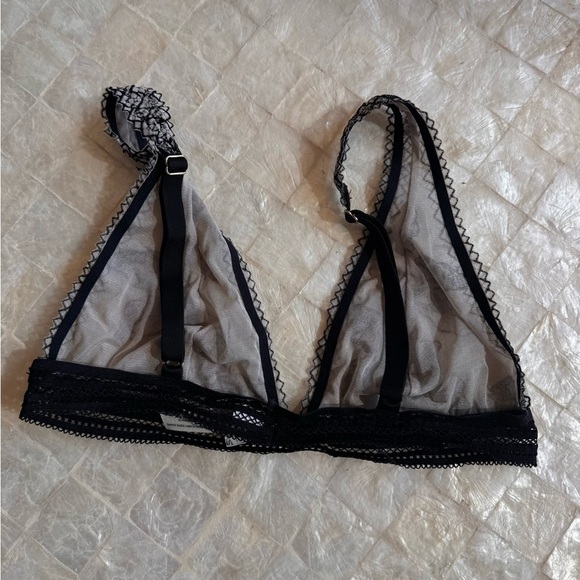 Free People Intimately Alia Black Lace Bralette Sz S - Picture 6 of 7